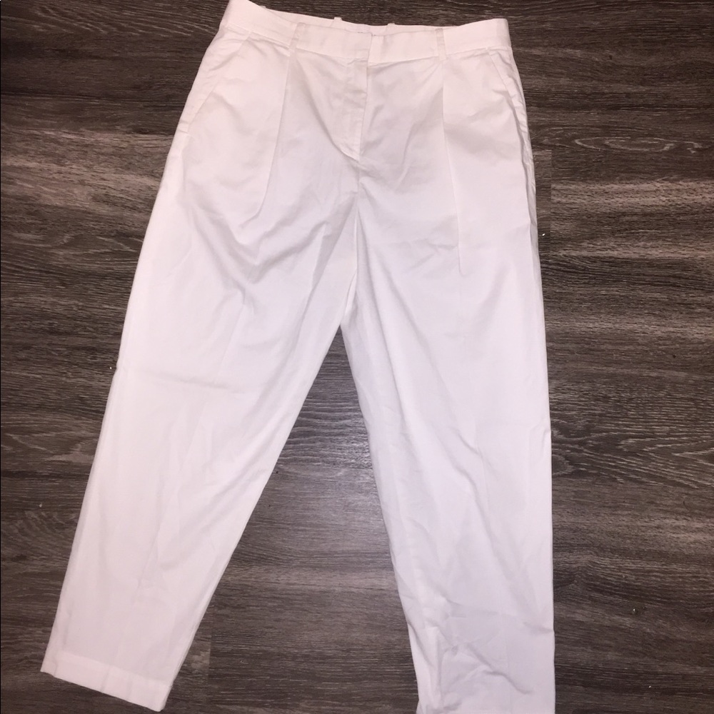 EUC Everlane white pleated front ankle pants 8